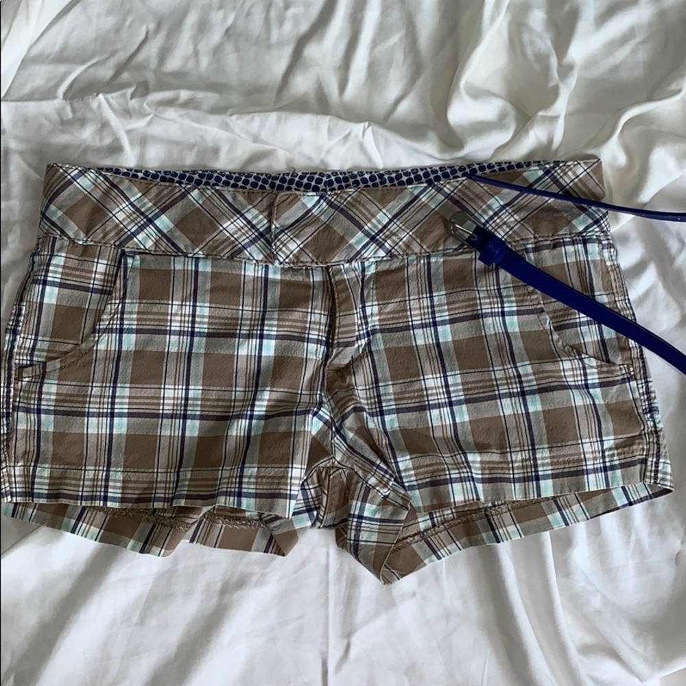 Roxy madras plaid shorts